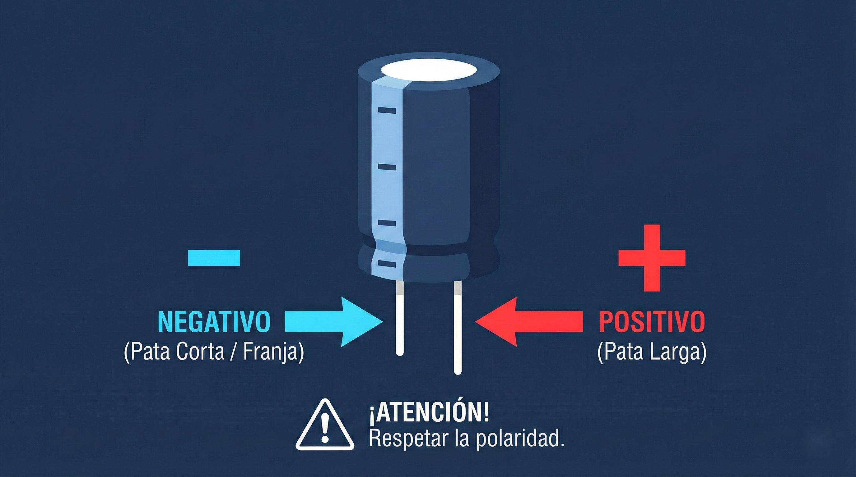 Condensador Electrolíticos, Visualización de la Franja